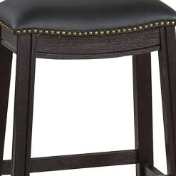 24 in. H Black Curved Leatherette Counter Stool with Nailhead Trim (Set of 2) by Benjara 8 24 in. H Black Curved Leatherette Counter Stool with Nailhead Trim (Set of 2) by Benjara -Cheap Benjara Store black benjara bar stools bm231999 c3 1000
