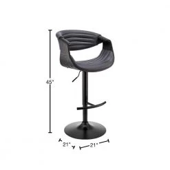 45 in. Black Metal Framed Adjustable Barstool with Faux Leather and Bucket Seat by Benjara -Cheap Benjara Store black benjara bar stools bm270012 40 1000