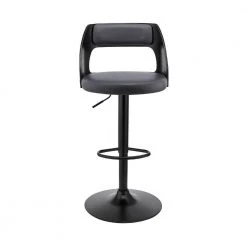 44 in. Black Metal Framed Adjustable Barstool with Open Design Wooden Back by Benjara 11 44 in. Black Metal Framed Adjustable Barstool with Open Design Wooden Back by Benjara -Cheap Benjara Store black benjara bar stools bm270026 c3 1000