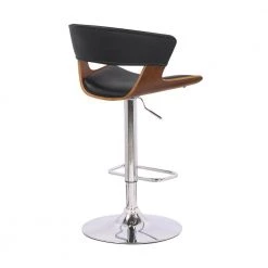 43 in. Black Low Back Wooden Bar Stool with Curved Leatherette Back and Swivel Mechanism by Benjara -Cheap Benjara Store black benjara bar stools bm270414 1f 1000