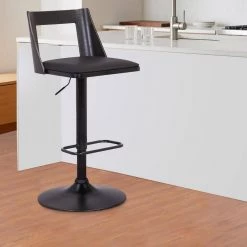 42 in. Black Low Back Metal Bar Stool with Curved Open Design Back by Benjara -Cheap Benjara Store black benjara bar stools bm270416 31 1000