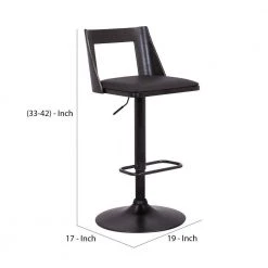 42 in. Black Low Back Metal Bar Stool with Curved Open Design Back by Benjara -Cheap Benjara Store black benjara bar stools bm270416 44 1000