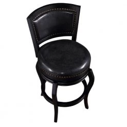 44.5 in. Black Swivel Barstool Solid Wood Nailhead Trim by Benjara -Cheap Benjara Store black benjara bar stools bm274301 1f 1000
