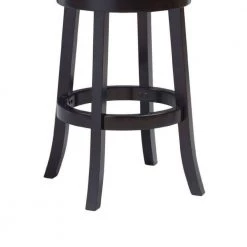 Sabi 43.5 in. Brown and Black High Back Solid Wood Swivel Counter Stool with Faux Leather Seat by Benjara -Cheap Benjara Store black benjara bar stools bm274351 1f 1000