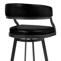 Ava 42 in. Black Low Back Metal Frame Swivel Bar Stool with Vegan Faux Leather Seat by Benjara 11 Ava 42 in. Black Low Back Metal Frame Swivel Bar Stool with Vegan Faux Leather Seat by Benjara -Cheap Benjara Store black benjara bar stools bm282119 1f 1000