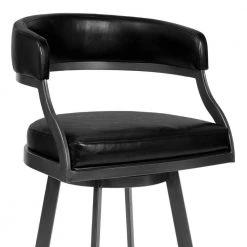 Ava 42 in. Black Low Back Metal Frame Swivel Bar Stool with Vegan Faux Leather Seat by Benjara 10 Ava 42 in. Black Low Back Metal Frame Swivel Bar Stool with Vegan Faux Leather Seat by Benjara -Cheap Benjara Store black benjara bar stools bm282119 4f 1000