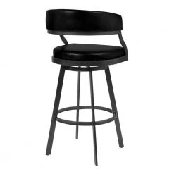 Ava 42 in. Black Low Back Metal Frame Swivel Bar Stool with Vegan Faux Leather Seat by Benjara 9 Ava 42 in. Black Low Back Metal Frame Swivel Bar Stool with Vegan Faux Leather Seat by Benjara -Cheap Benjara Store black benjara bar stools bm282119 c3 1000