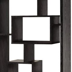 Asymmetrical Cube 67 in. Black Wood 10-shelf Standard Bookcase with Cubes by Benjara -Cheap Benjara Store black benjara bookcases bookshelves bm156232 4f 1000