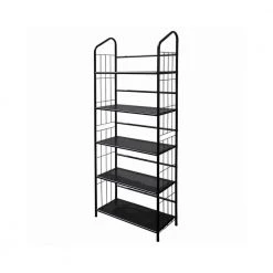 Industrial Style 64 in. H Black 5-Tier Open Frame Metal Bookshelf by Benjara