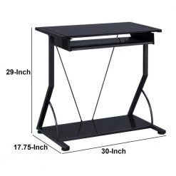 30 in. Rectangular Black Computer Desk with Keyboard Tray by Benjara -Cheap Benjara Store black benjara computer desks bm156227 44 1000