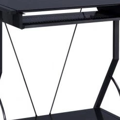30 in. Rectangular Black Computer Desk with Keyboard Tray by Benjara -Cheap Benjara Store black benjara computer desks bm156227 77 1000