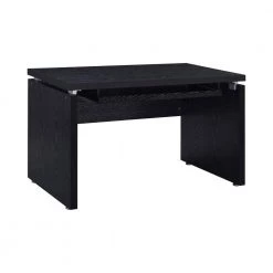 47.25 in. W Rectangular Black Wooden Computer Desk with Keyboard Tray by Benjara