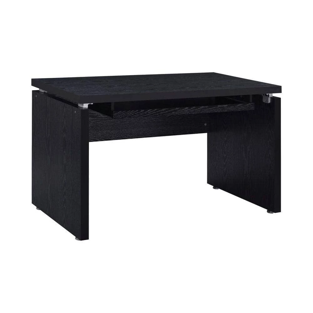 47.25 in. W Rectangular Black Wooden Computer Desk with Keyboard Tray by Benjara 1 47.25 in. W Rectangular Black Wooden Computer Desk with Keyboard Tray by Benjara