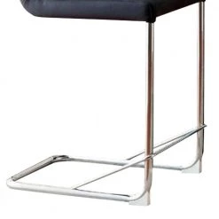 Lodia II Contemporary 38.5 in. H Black Chrome and Leatherette Counter Height Side Chair (Set of 2) by Benjara -Cheap Benjara Store black benjara dining chairs bm131341 1f 1000