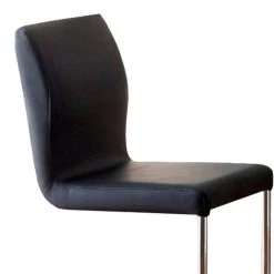 Lodia II Contemporary 38.5 in. H Black Chrome and Leatherette Counter Height Side Chair (Set of 2) by Benjara -Cheap Benjara Store black benjara dining chairs bm131341 4f 1000