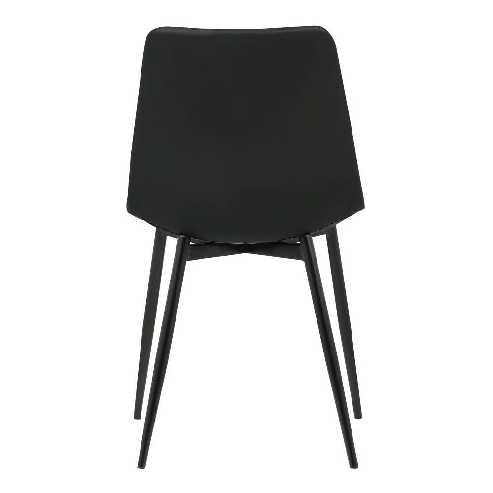 Black Leatherette Dining Chair with Bucket Seat and Metal Legs by Benjara 4 Black Leatherette Dining Chair with Bucket Seat and Metal Legs by Benjara - Image 4
