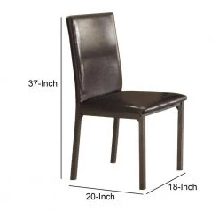 Contemporary Black Upholstered Dining Chair with Full Back (Set of 2) by Benjara 11 Contemporary Black Upholstered Dining Chair with Full Back (Set of 2) by Benjara -Cheap Benjara Store black benjara dining chairs bm160787 44 1000