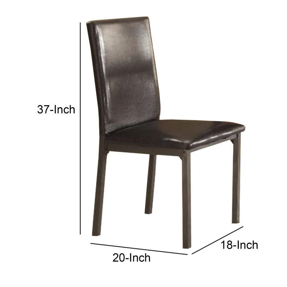 Contemporary Black Upholstered Dining Chair with Full Back (Set of 2) by Benjara 5 Contemporary Black Upholstered Dining Chair with Full Back (Set of 2) by Benjara - Image 5