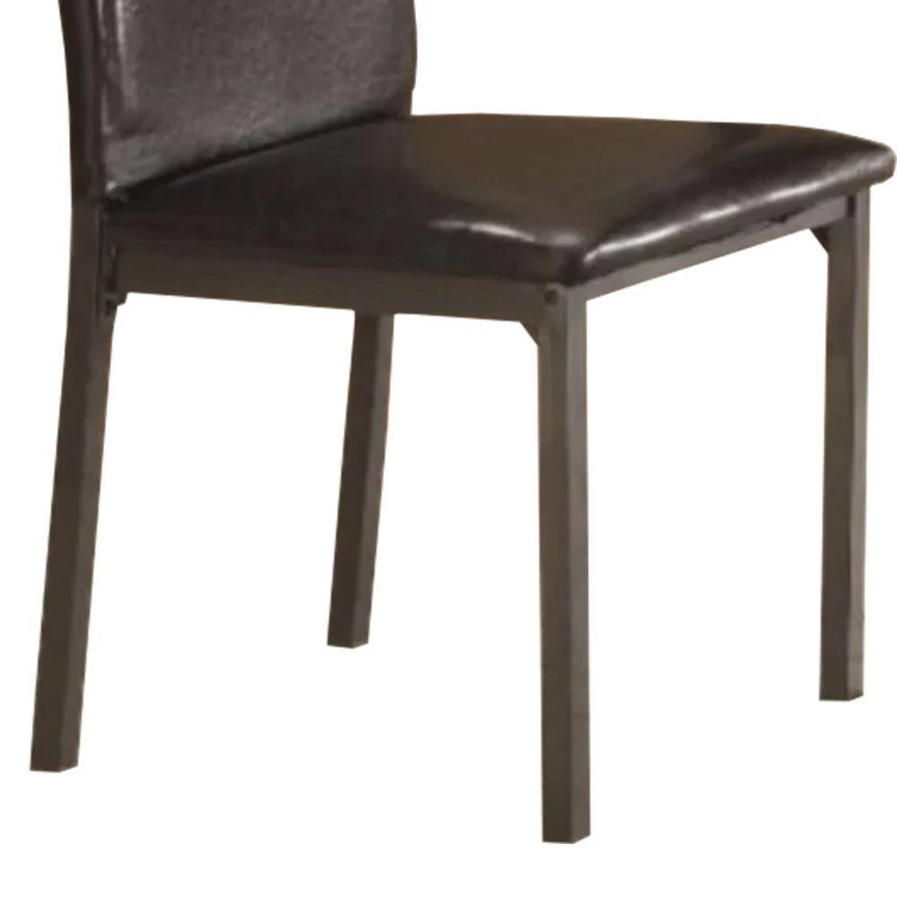 Contemporary Black Upholstered Dining Chair with Full Back (Set of 2) by Benjara 3 Contemporary Black Upholstered Dining Chair with Full Back (Set of 2) by Benjara - Image 3