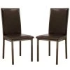 Contemporary Black Upholstered Dining Chair with Full Back (Set of 2) by Benjara