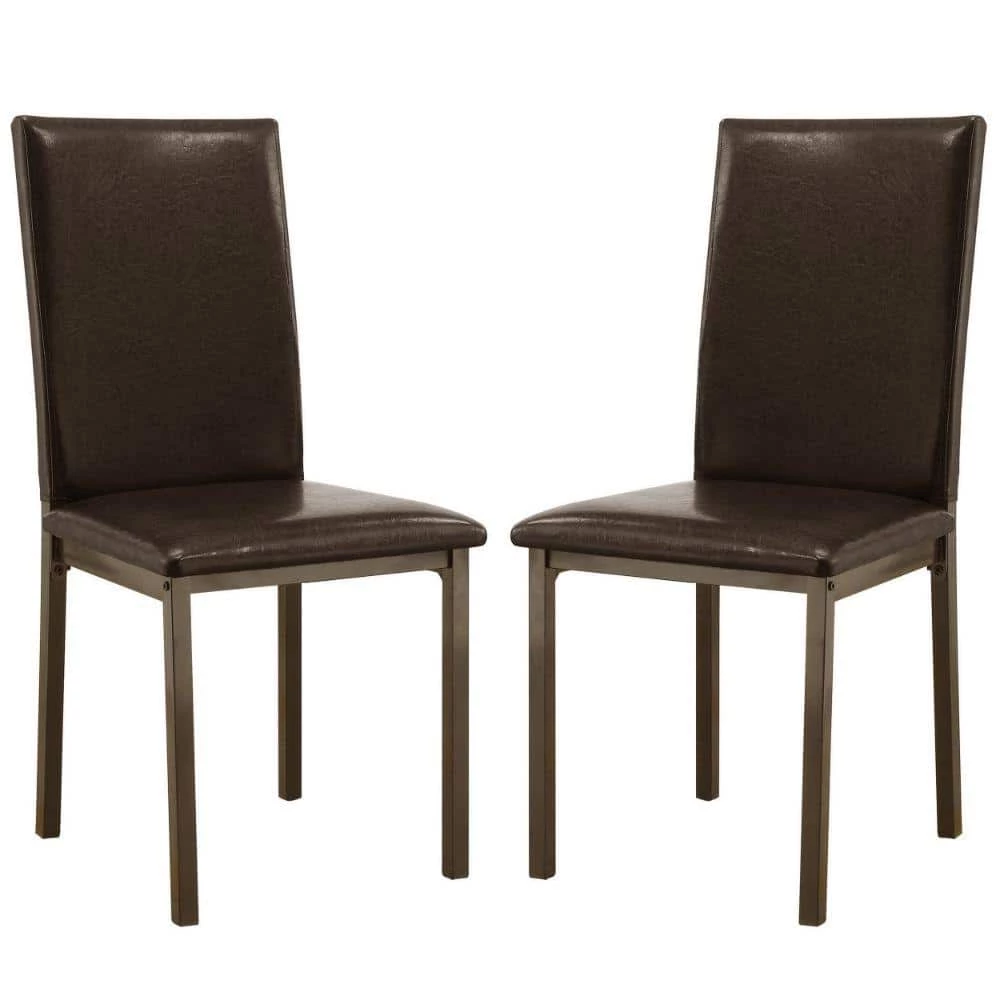 Contemporary Black Upholstered Dining Chair with Full Back (Set of 2) by Benjara 1 Contemporary Black Upholstered Dining Chair with Full Back (Set of 2) by Benjara