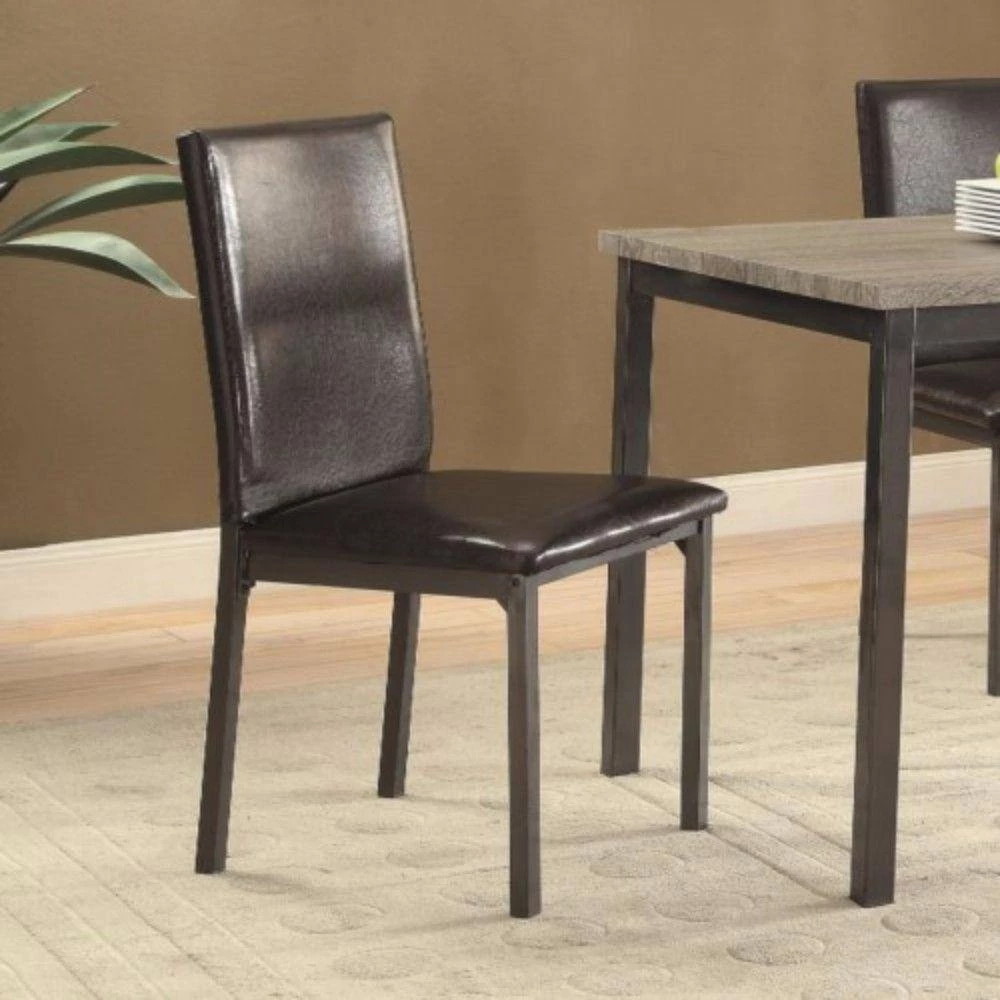 Contemporary Black Upholstered Dining Chair with Full Back (Set of 2) by Benjara 6 Contemporary Black Upholstered Dining Chair with Full Back (Set of 2) by Benjara - Image 6