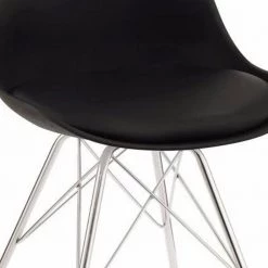 Black Contemporary Fabric Upholstered Dining Chair with Chrome Legs (Set of 2) by Benjara 11 Black Contemporary Fabric Upholstered Dining Chair with Chrome Legs (Set of 2) by Benjara -Cheap Benjara Store black benjara dining chairs bm160831 1f 1000