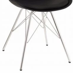 Black Contemporary Fabric Upholstered Dining Chair with Chrome Legs (Set of 2) by Benjara 9 Black Contemporary Fabric Upholstered Dining Chair with Chrome Legs (Set of 2) by Benjara -Cheap Benjara Store black benjara dining chairs bm160831 c3 1000