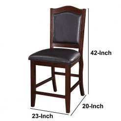 Espresso Brown and Black Wooden Armless High Chair (Set of 2) by Benjara -Cheap Benjara Store black benjara dining chairs bm166594 1f 1000