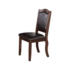 Contemporary Brown and Black Rubber Wood Dining Chair (Set of 2) by Benjara -Cheap Benjara Store black benjara dining chairs bm171511 1f 1000