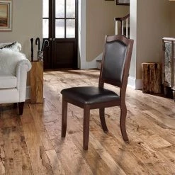 Contemporary Brown and Black Rubber Wood Dining Chair (Set of 2) by Benjara -Cheap Benjara Store black benjara dining chairs bm171511 4f 1000