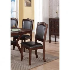 Contemporary Brown and Black Rubber Wood Dining Chair (Set of 2) by Benjara -Cheap Benjara Store black benjara dining chairs bm171511 c3 1000