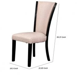 Black and Beige Wooden Dining Side Chair with Fabric Seat and Backrest (Set of 2) by Benjara -Cheap Benjara Store black benjara dining chairs bm217982 44 1000