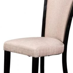 Black and Beige Wooden Dining Side Chair with Fabric Seat and Backrest (Set of 2) by Benjara -Cheap Benjara Store black benjara dining chairs bm217982 4f 1000