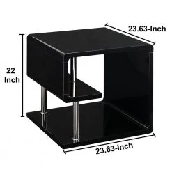 23.63 in. W Black Ninove Contemporary Style Metal End Table by Benjara 10 23.63 in. W Black Ninove Contemporary Style Metal End Table by Benjara -Cheap Benjara Store black benjara end side tables bm123100 1f 1000