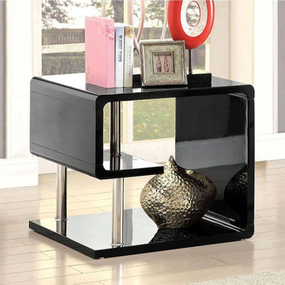 23.63 in. W Black Ninove Contemporary Style Metal End Table by Benjara 6 23.63 in. W Black Ninove Contemporary Style Metal End Table by Benjara - Image 6