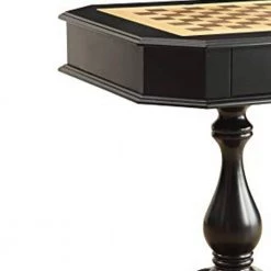 31 in. Black Wooden Chess Game Table with 1-Drawer by Benjara -Cheap Benjara Store black benjara end side tables bm157306 31 1000