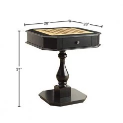 31 in. Black Wooden Chess Game Table with 1-Drawer by Benjara -Cheap Benjara Store black benjara end side tables bm157306 40 1000