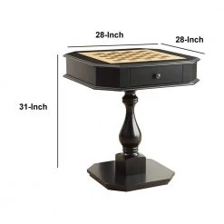 31 in. Black Wooden Chess Game Table with 1-Drawer by Benjara -Cheap Benjara Store black benjara end side tables bm157306 fa 1000