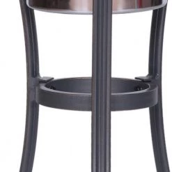 21 in. Black Round Wood Top Patio End Table with Removable Steel Ice Bucket by Benjara -Cheap Benjara Store black benjara end side tables bm283974 1f 1000