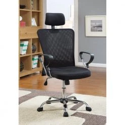 Designer Black Mesh Executive Chair with Adjustable Headrest by Benjara 11 Designer Black Mesh Executive Chair with Adjustable Headrest by Benjara -Cheap Benjara Store black benjara executive chairs bm159048 31 1000