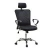 Designer Black Mesh Executive Chair with Adjustable Headrest by Benjara