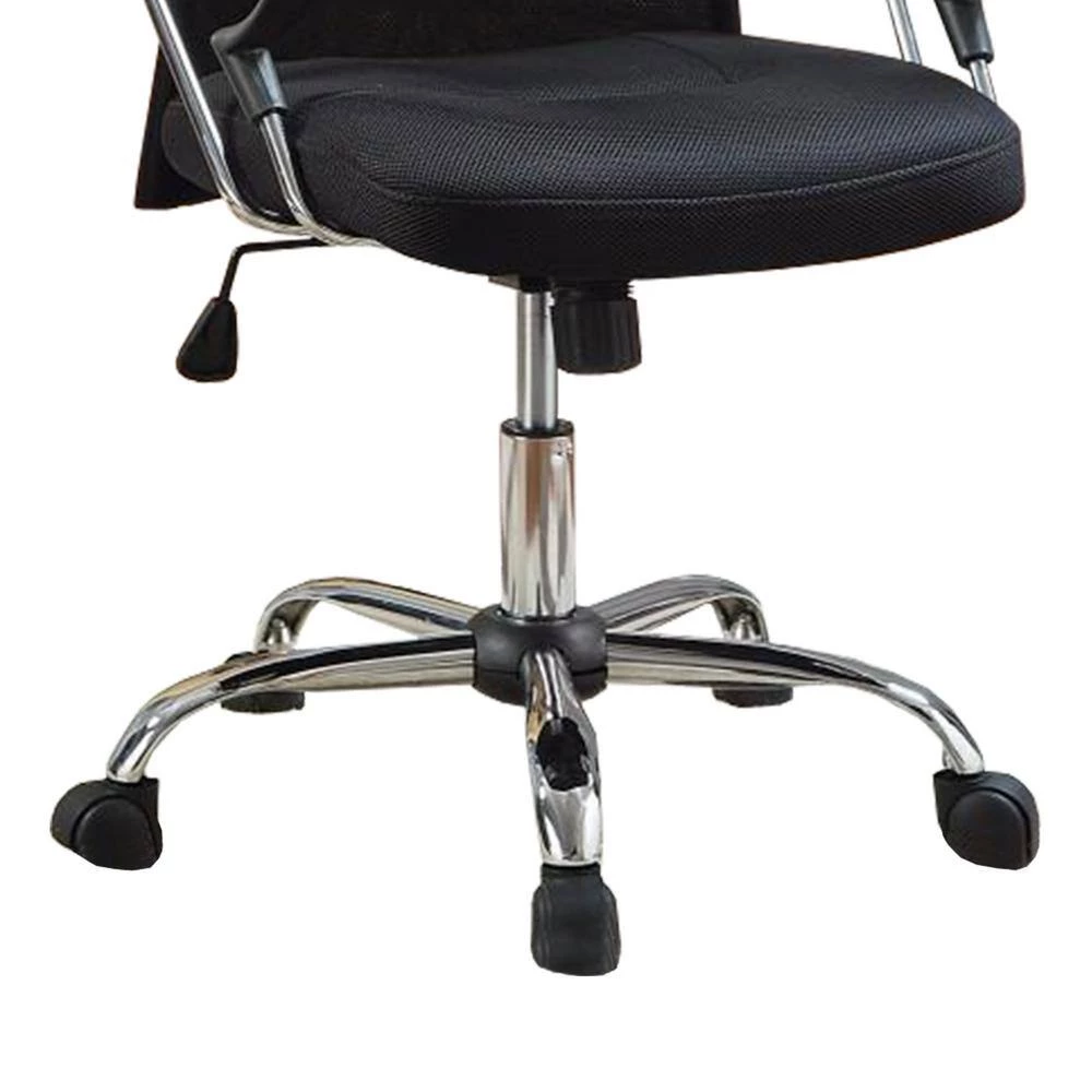 Designer Black Mesh Executive Chair with Adjustable Headrest by Benjara 2 Designer Black Mesh Executive Chair with Adjustable Headrest by Benjara - Image 2