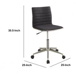 Contemporary Black Fabric Seat Lenin Mid Back Desk Chair by Benjara 11 Contemporary Black Fabric Seat Lenin Mid Back Desk Chair by Benjara -Cheap Benjara Store black benjara executive chairs bm159080 44 1000