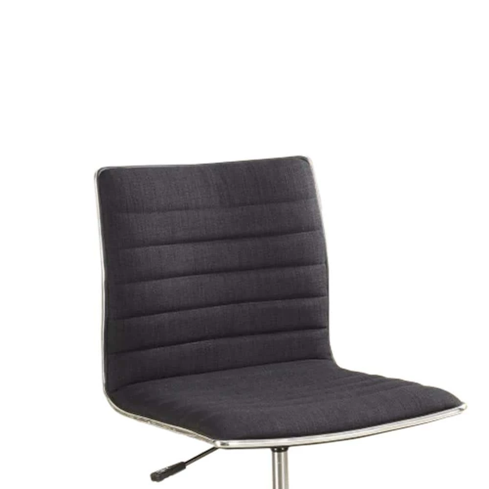 Contemporary Black Fabric Seat Lenin Mid Back Desk Chair by Benjara 2 Contemporary Black Fabric Seat Lenin Mid Back Desk Chair by Benjara - Image 2