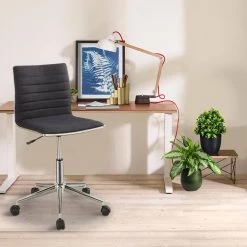 Contemporary Black Fabric Seat Lenin Mid Back Desk Chair by Benjara 12 Contemporary Black Fabric Seat Lenin Mid Back Desk Chair by Benjara -Cheap Benjara Store black benjara executive chairs bm159080 fa 1000