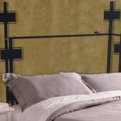 33.75 in. L x 37 in. W Black Convertible Design Metal Display Twin Size Headboard Rack by Benjara -Cheap Benjara Store black benjara headboards bm230448 31 1000