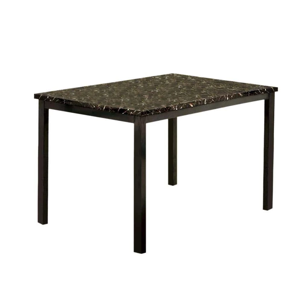 Colman Modern 48 in. Rectangle Black Faux Marble Top Dining Table Seats 2 by Benjara 1 Colman Modern 48 in. Rectangle Black Faux Marble Top Dining Table Seats 2 by Benjara