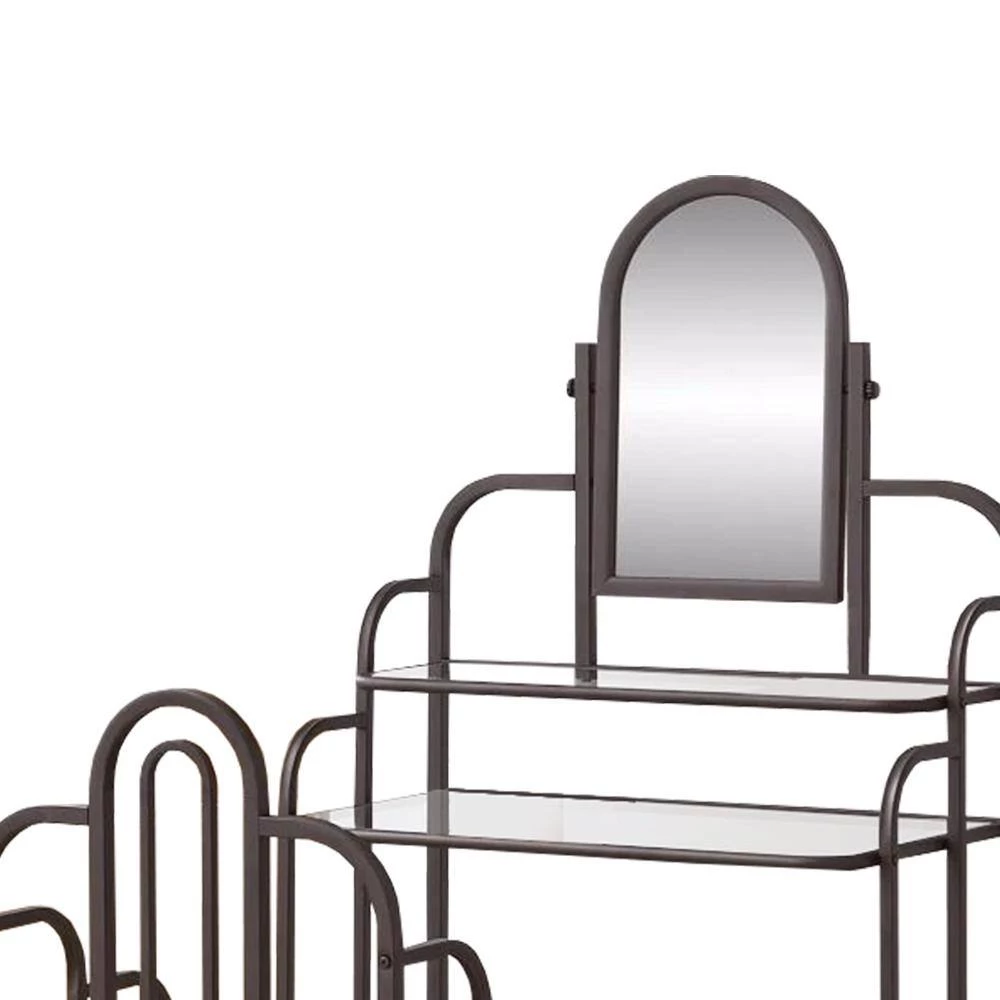 Opulent Brown 2-Piece Traditional Vanity Set by Benjara 3 Opulent Brown 2-Piece Traditional Vanity Set by Benjara - Image 3