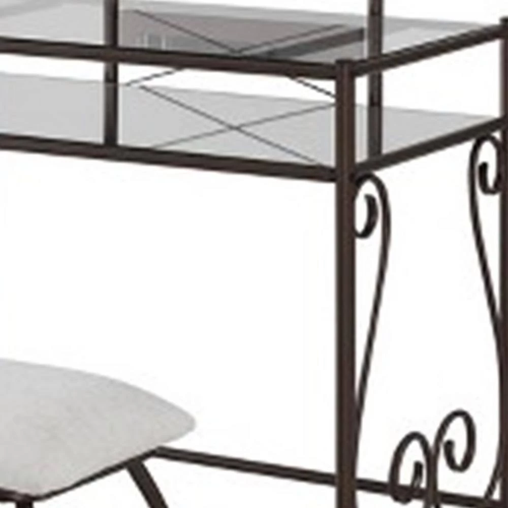 Classic Black Metal Vanity Set with Cheval Mirror and Stool 52.4 in. x 31.8 in. x 18.3 in. by Benjara 4 Classic Black Metal Vanity Set with Cheval Mirror and Stool 52.4 in. x 31.8 in. x 18.3 in. by Benjara - Image 4